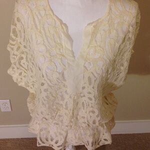 Anthropologie brand Language lacy peplum